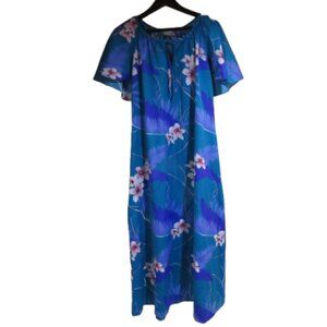 Hilo Hattie Blue Floral Dress